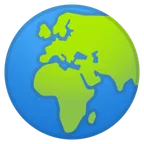 globe showing Europe-Africa untuk platform Google