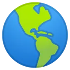 globe showing Americas voor Google platform