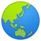 globe showing Asia-Australia für Google Plattform