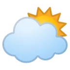 sun behind large cloud untuk platform Google