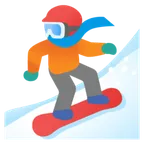snowboarder: medium-dark skin tone สำหรับแพลตฟอร์ม Google