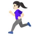 woman running: light skin tone untuk platform Google