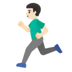 man running: light skin tone for Google platform