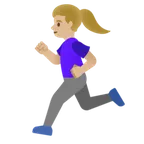 woman running: medium-light skin tone til Google platform
