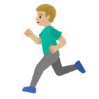 man running: medium-light skin tone per la piattaforma Google
