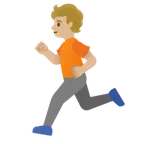 person running: medium-light skin tone สำหรับแพลตฟอร์ม Google