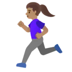woman running: medium skin tone สำหรับแพลตฟอร์ม Google