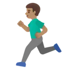 man running: medium skin tone สำหรับแพลตฟอร์ม Google