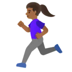 woman running: medium-dark skin tone สำหรับแพลตฟอร์ม Google