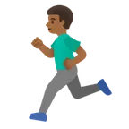Google dla platformy man running: medium-dark skin tone