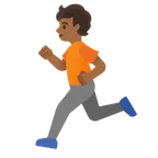 person running: medium-dark skin tone untuk platform Google