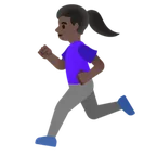 woman running: dark skin tone สำหรับแพลตฟอร์ม Google