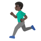 man running: dark skin tone for Google platform