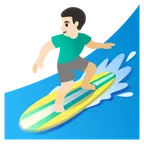 man surfing: light skin tone untuk platform Google