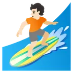person surfing: light skin tone für Google Plattform