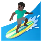 man surfing: dark skin tone for Google platform