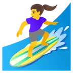 woman surfing para la plataforma Google