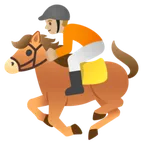 horse racing: medium-light skin tone สำหรับแพลตฟอร์ม Google