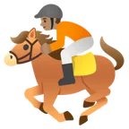 horse racing: medium skin tone สำหรับแพลตฟอร์ม Google