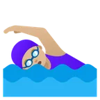 woman swimming: medium-light skin tone per la piattaforma Google