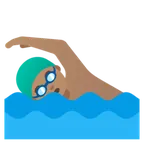 Google dla platformy man swimming: medium skin tone