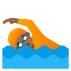 person swimming: medium-dark skin tone per la piattaforma Google