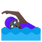 woman swimming: dark skin tone for Google platform