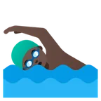 man swimming: dark skin tone pentru platforma Google