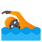 person swimming: dark skin tone per la piattaforma Google