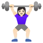 woman lifting weights: light skin tone pentru platforma Google