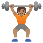 person lifting weights: medium skin tone per la piattaforma Google
