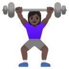 Google dla platformy woman lifting weights: dark skin tone