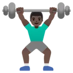 man lifting weights: dark skin tone para a plataforma Google