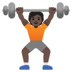 person lifting weights: dark skin tone untuk platform Google