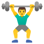 Googleプラットフォームのman lifting weights