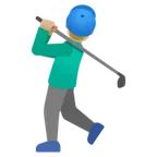 Googleプラットフォームのman golfing: medium-light skin tone