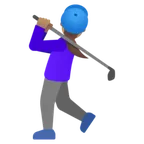 Google platformu için woman golfing: medium skin tone