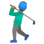 Google platformu için man golfing: medium skin tone