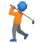 person golfing: medium skin tone สำหรับแพลตฟอร์ม Google