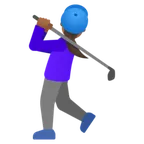 Google platformu için woman golfing: medium-dark skin tone