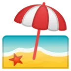 beach with umbrella för Google-plattform