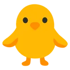 Google 平台中的 front-facing baby chick