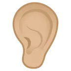 ear: medium-light skin tone für Google Plattform