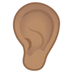 Google 플랫폼을 위한 ear: medium skin tone