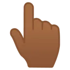 backhand index pointing up: medium-dark skin tone สำหรับแพลตฟอร์ม Google