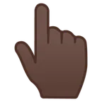 backhand index pointing up: dark skin tone untuk platform Google