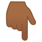backhand index pointing down: medium-dark skin tone สำหรับแพลตฟอร์ม Google