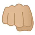 oncoming fist: medium-light skin tone สำหรับแพลตฟอร์ม Google