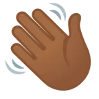 waving hand: medium-dark skin tone für Google Plattform