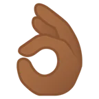 Google dla platformy OK hand: medium-dark skin tone